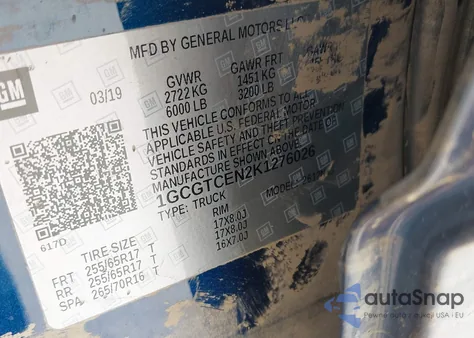 2019 Chevrolet Colorado Lt from USA, damaged, VIN 1GCGTCEN2K1276026